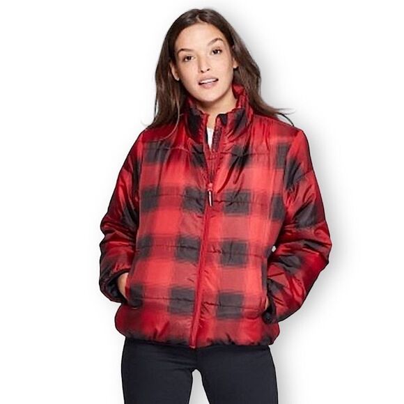 Universal Thread Buffalo Plaid Puffer Jacket Medium - Picture 1 of 16